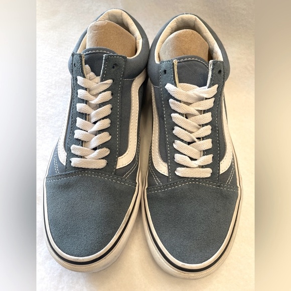 Vans 507452 Unisex Blue and White Suede Skater Sneakers | Boys Mens 6.5 - Picture 1 of 8